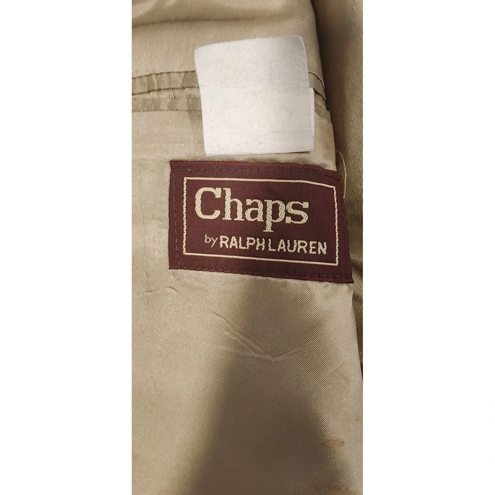 Chaps Ralph Lauren‎ Glen Plaid Blazer Sport Coat Mens 44T Brown Wool Old Career